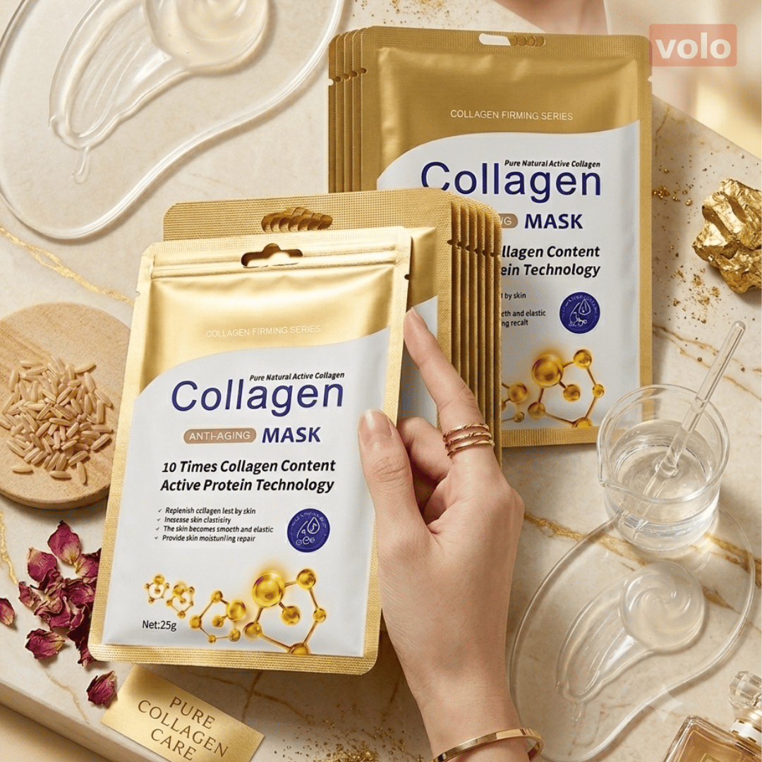 8 pc. Premium Face Mask Sheets with Active Collagen
