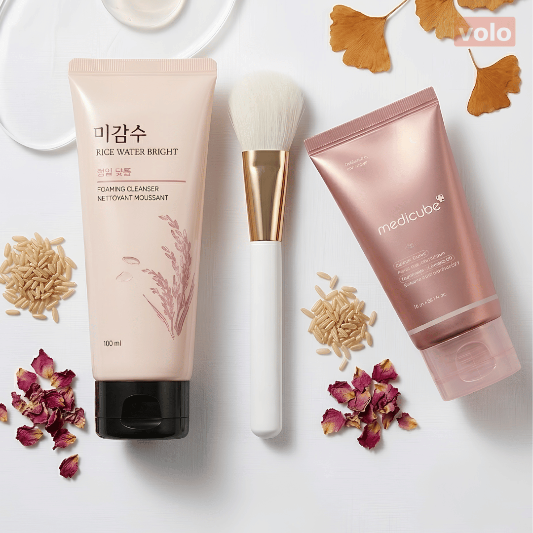 3 pc. Rice Water Face Wash and Mask with Brush