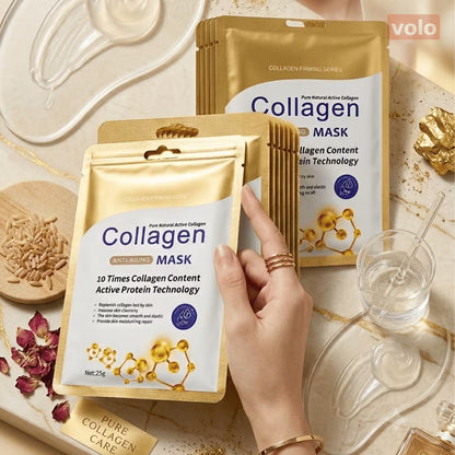 8 pc. Premium Face Mask Sheets with Active Collagen