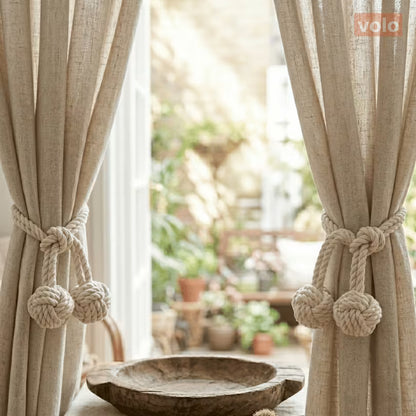 2 pc. Boho Decorative Cotton Knot Tiebacks