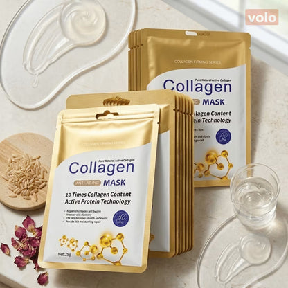 8 pc. Premium Face Mask Sheets with Active Collagen