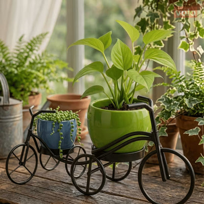 Cycle Planter with Ceramic Pot