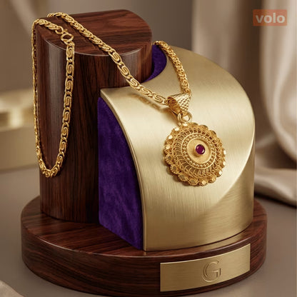 Designer Pendant Chain Necklace | Gold Plated Fashion Jewellery